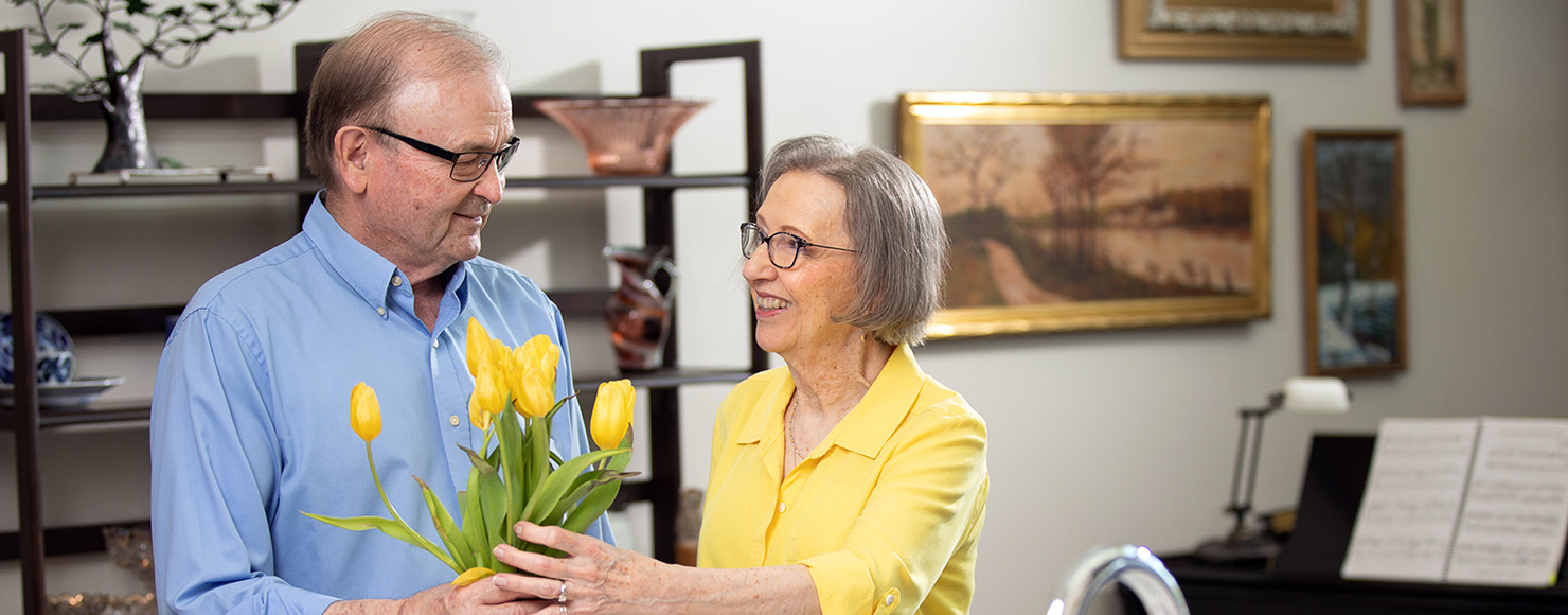 senior residents enjoying their new home at Beatitudes Campus