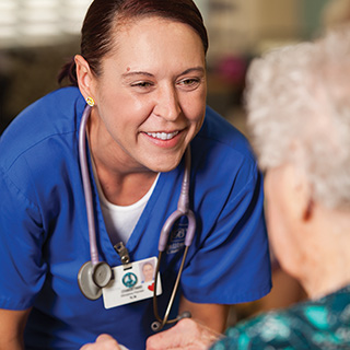 senior resident receiving memory support at our memory care services