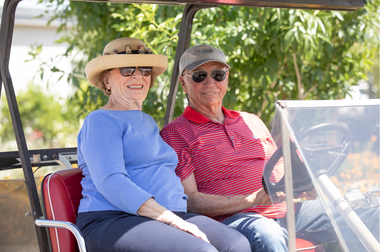 Seniors in Golf Cart