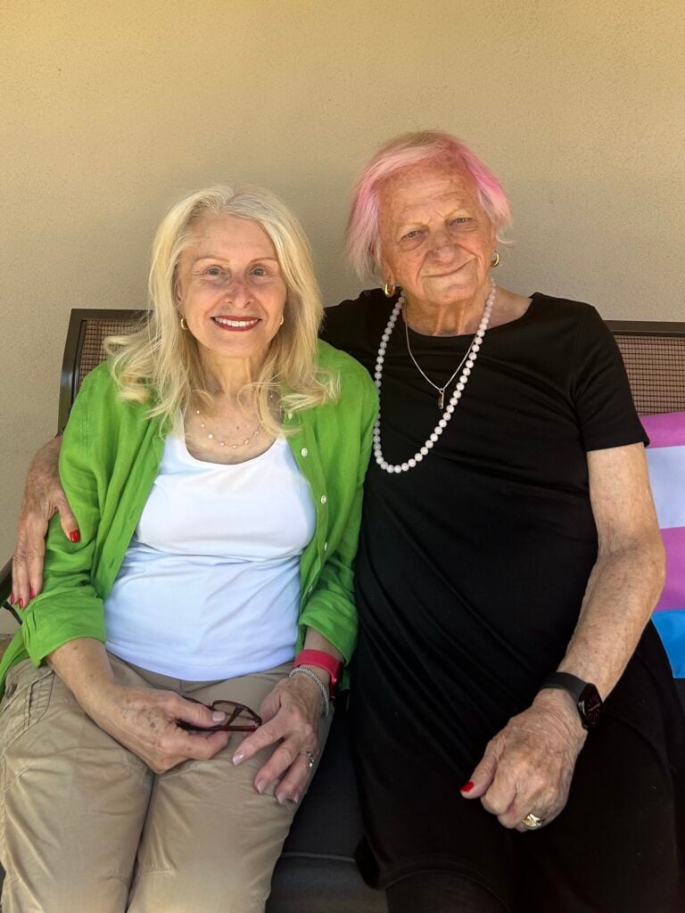 Beatitudes Campus resident Clair Shields and her wife.